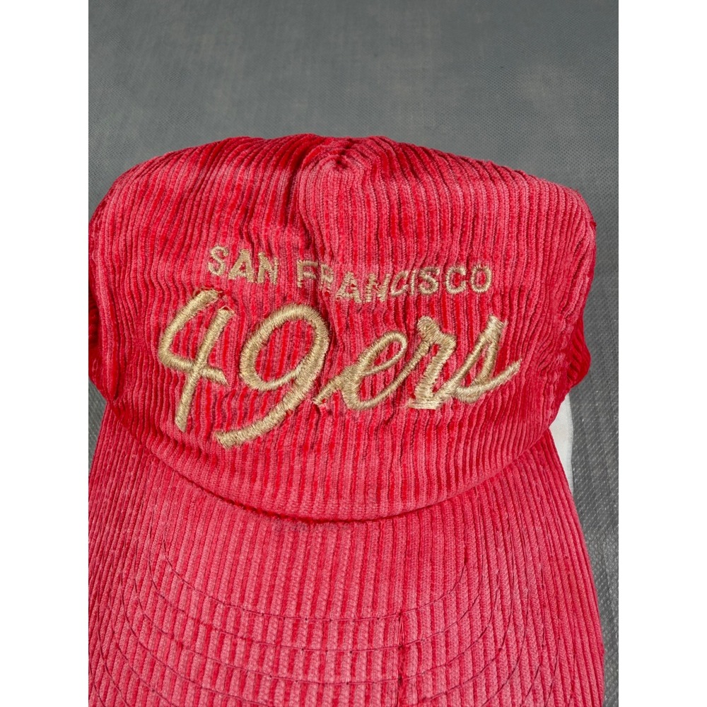 San Francisco 49ers Red Corduroy Hat Vintage Sports Specialties NFL Snapback